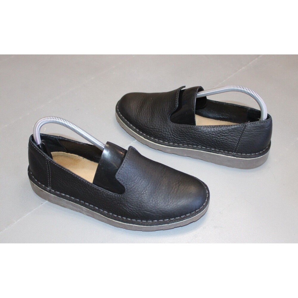 L.L.Bean Stonington Leather Slip On Loafers Black Comfort Shoes Womenโs Size 8.5
